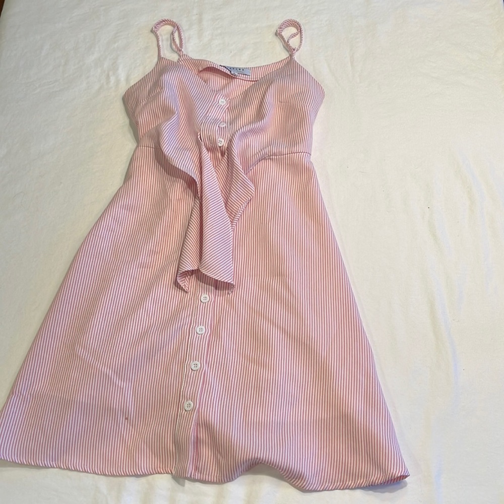 Pink and white striped dress